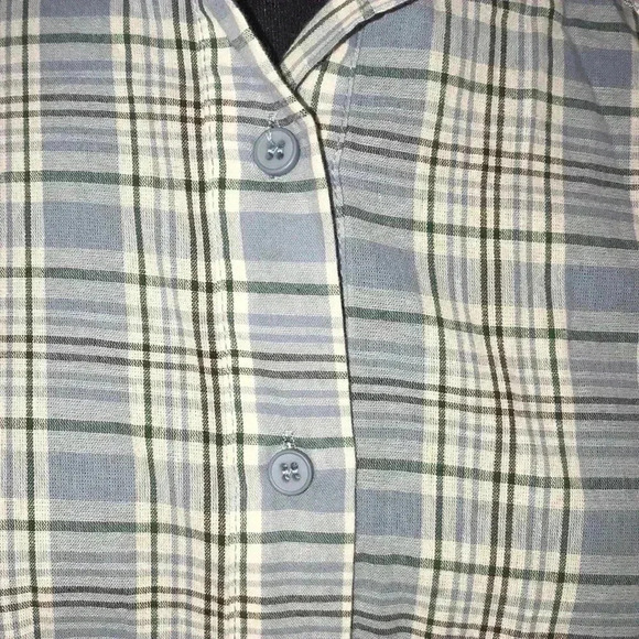 Sans Souci Cropped Plaid Blouse Size M - Picture 4 of 5